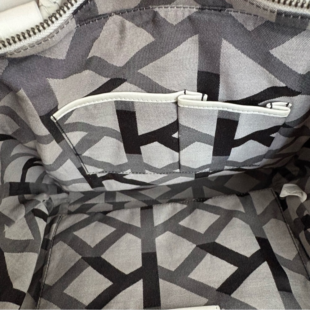 Christopher Kon Woven Leather White Tote Bag - Picture 8 of 15